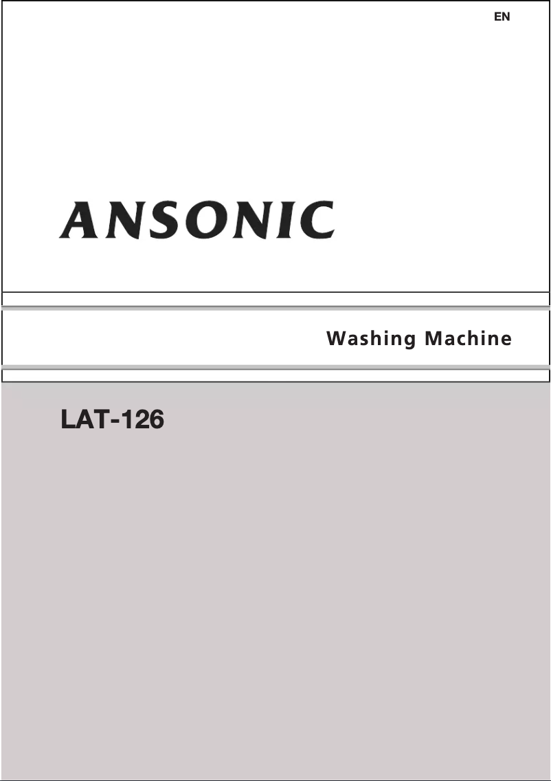 Page n°1 - Manuel utilisateur Ansonic LAT 126