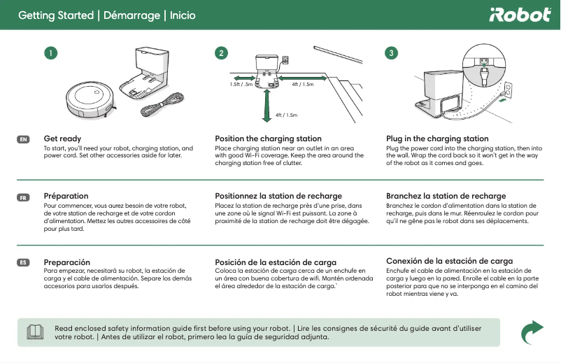Page n°1 - Guide de démarrage rapide iRobot Roomba j6+