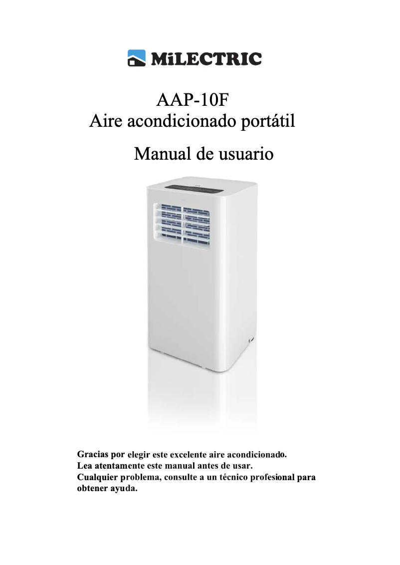 Page 1 de la notice Manuel utilisateur Milectric AAP-10F