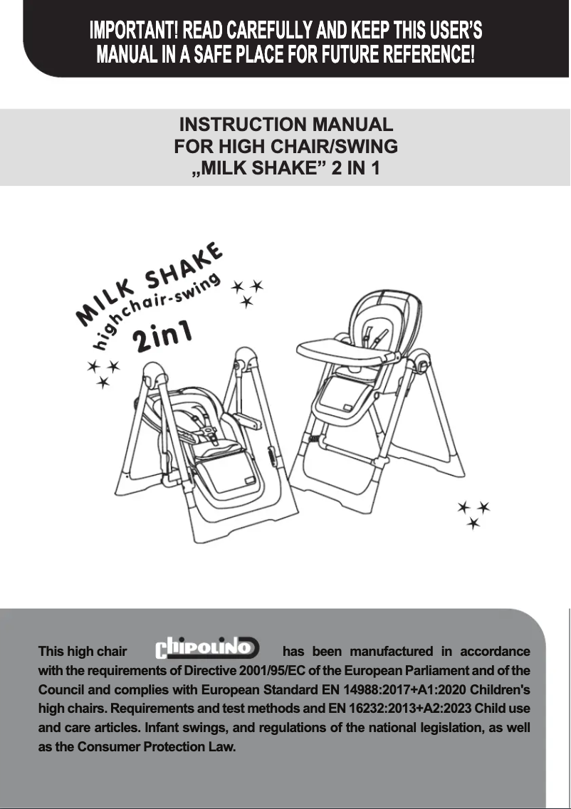 Image de la première page du manuel de l'appareil Milk Shake