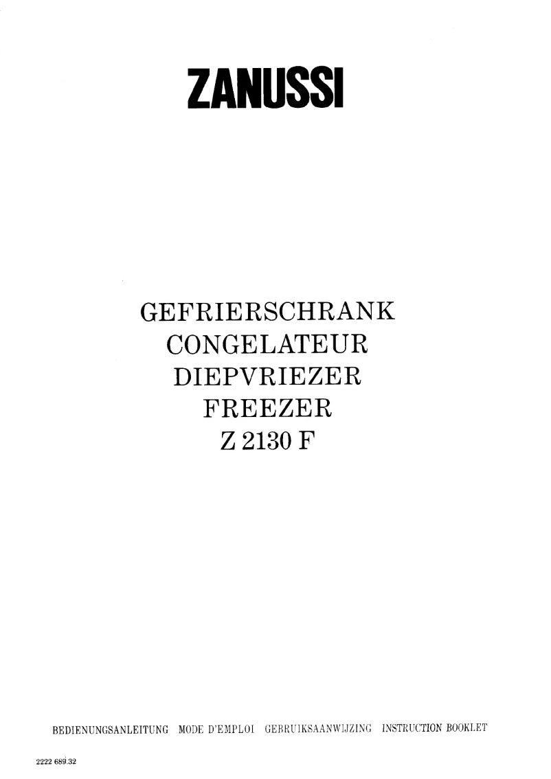 Image de la première page du manuel de l'appareil Z2130F