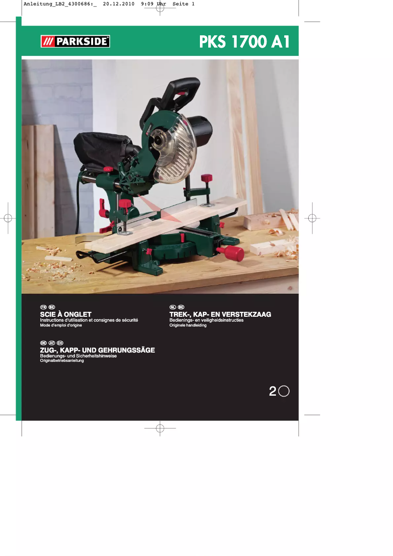 Page 1 de la notice Manuel utilisateur Parkside PKS 1700 B2
