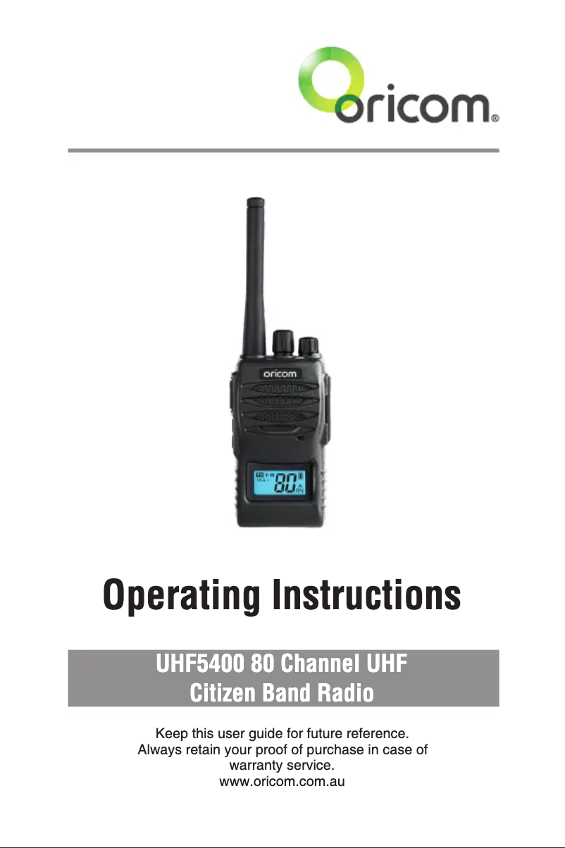 Image de la première page du manuel de l'appareil UHF54005