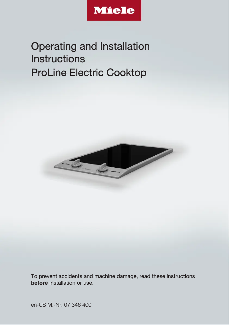 Page n°1 - Manuel utilisateur Miele CS 1122 E