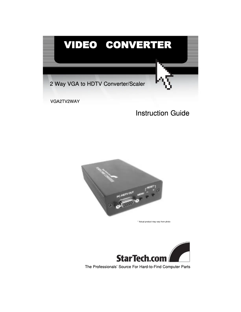 Image de la première page du manuel de l'appareil VGA2TV2WAY