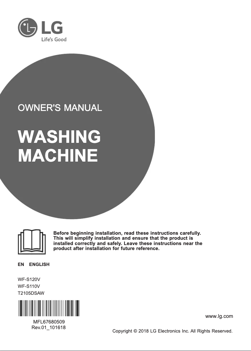 Page n°1 - Manuel utilisateur LG WF-S110V