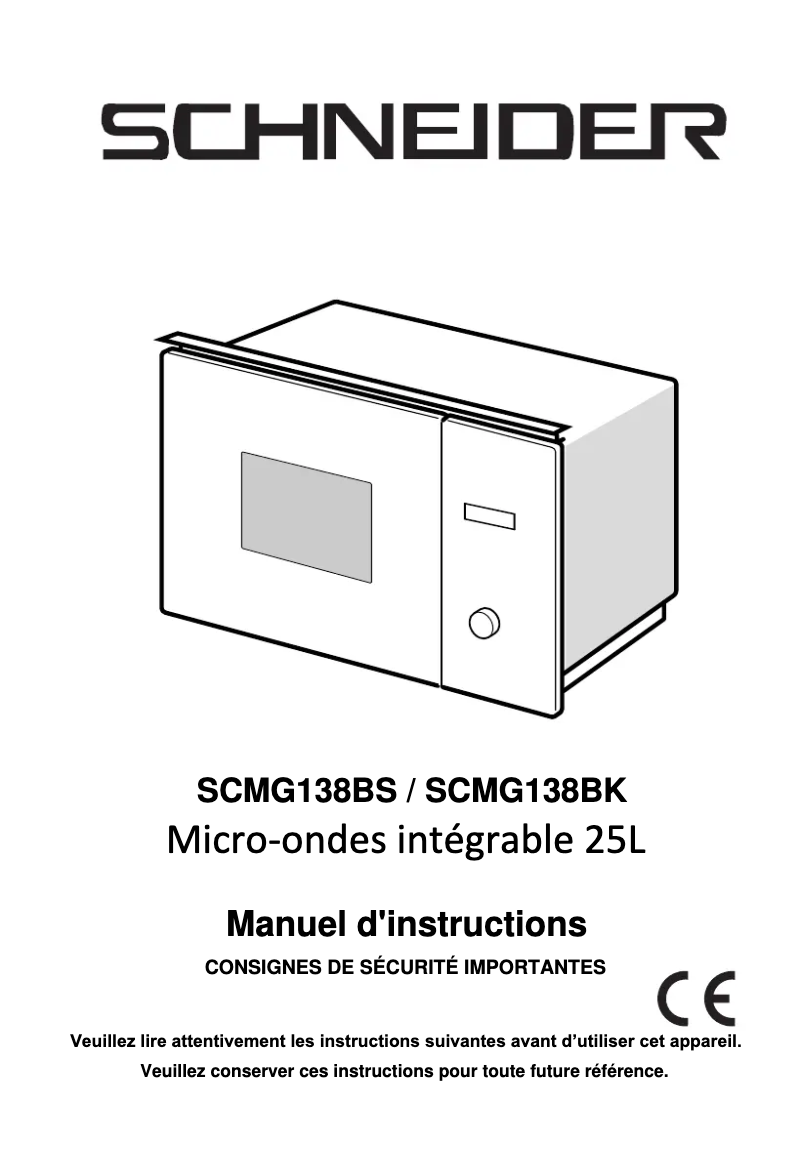 Page n°1 - Manuel utilisateur Schneider SCMG138BK