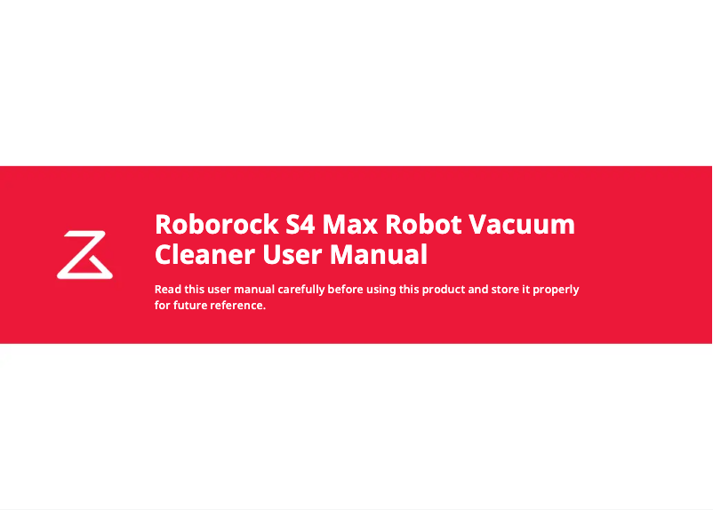 Page 1 de la notice Manuel utilisateur Roborock S4 Max