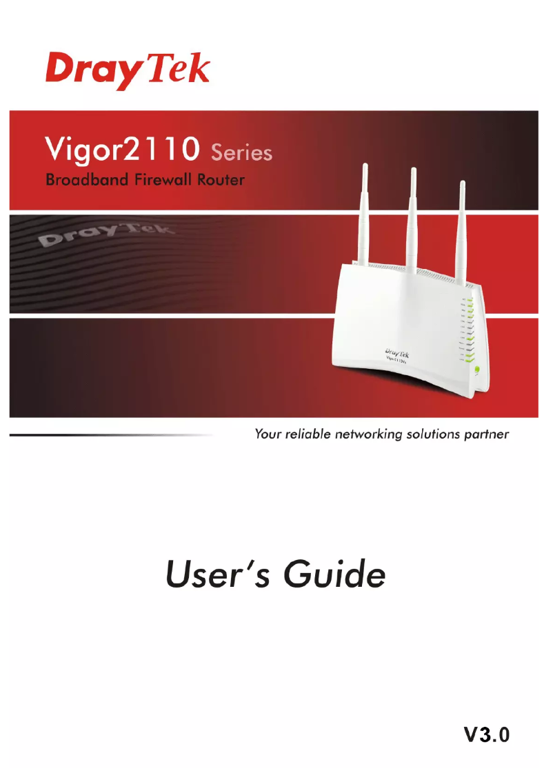 Page n°1 - Manuel utilisateur Draytek Vigor2110