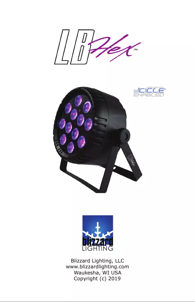 Page 1 de la notice Manuel utilisateur Blizzard LB PAR Hex