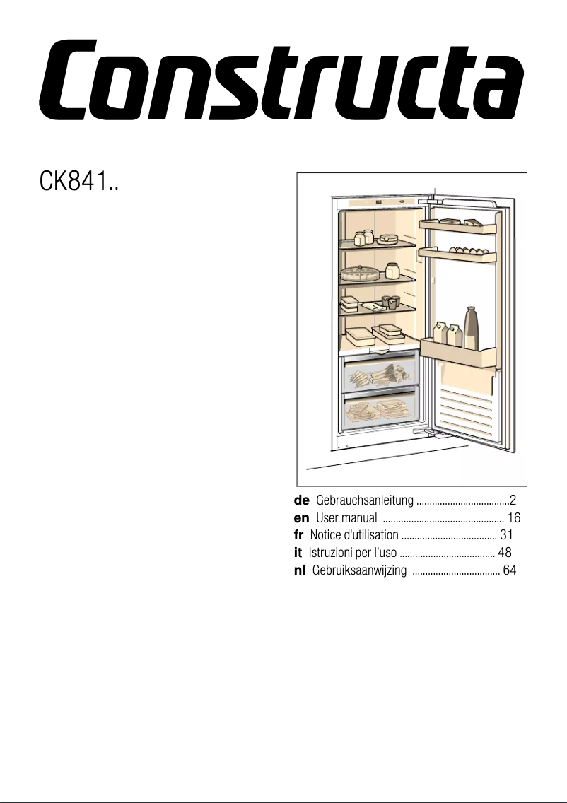 Page n°1 - Manuel utilisateur Constructa CK841EF30