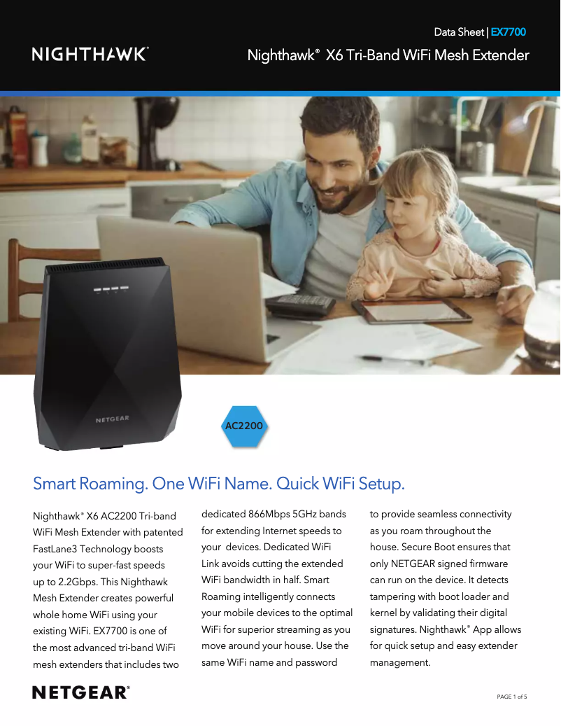 Image de la première page du manuel de l'appareil Nighthawk X6 EX7700