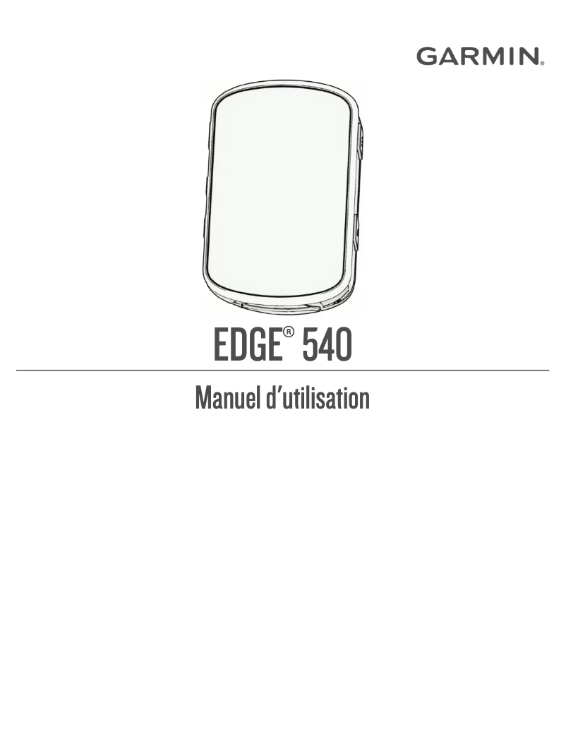 Image de la première page du manuel de l'appareil Edge 540