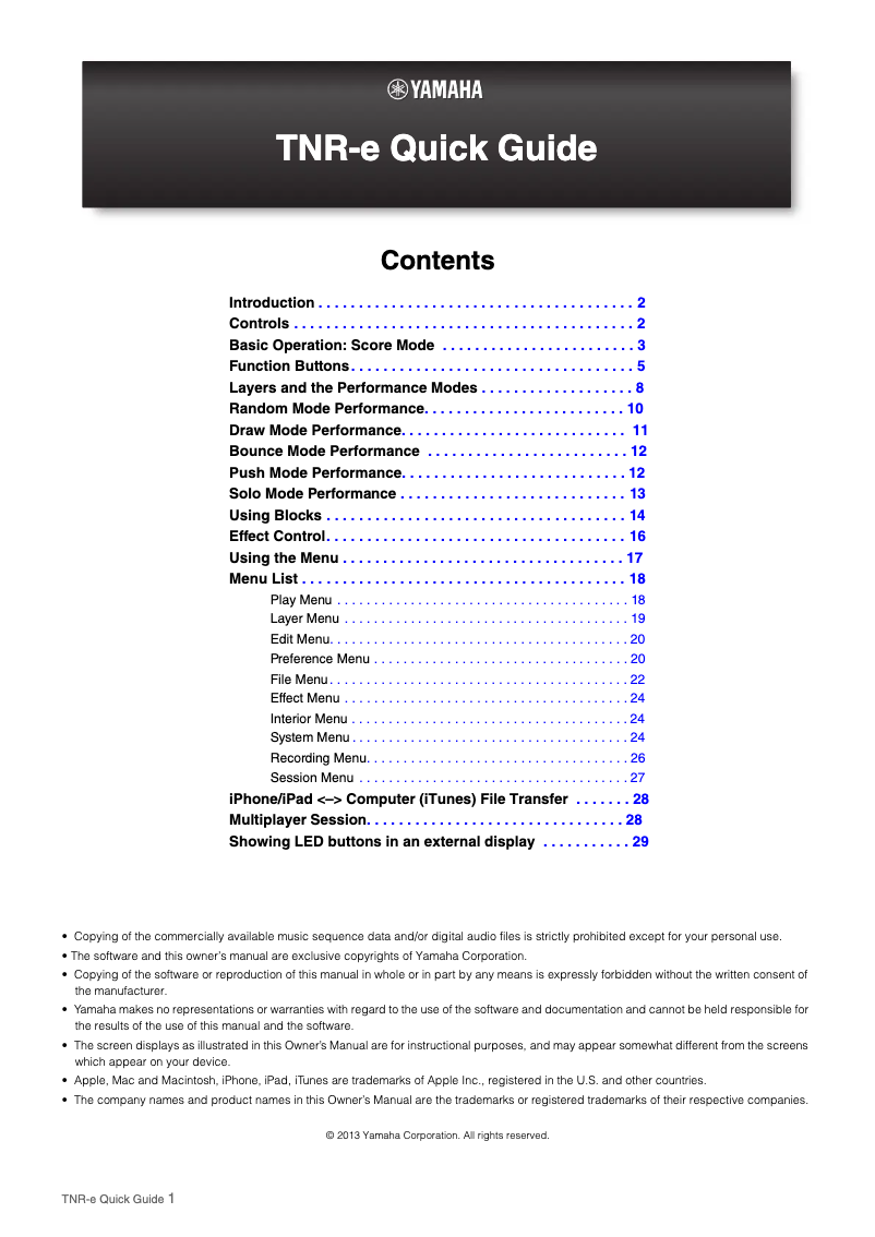 Image de la première page du manuel de l'appareil TNR-e