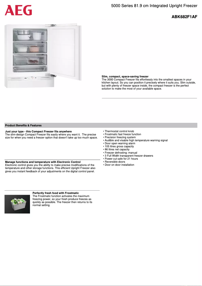 Página 1 del manual Ficha técnica AEG ABK682F1AF