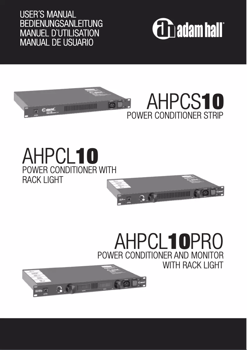 Image de la première page du manuel de l'appareil AHPCS10 Power Conditioner