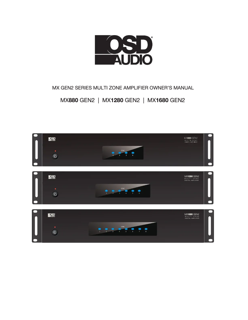 Page n°1 - Manuel utilisateur OSD Audio MX1280 Gen2