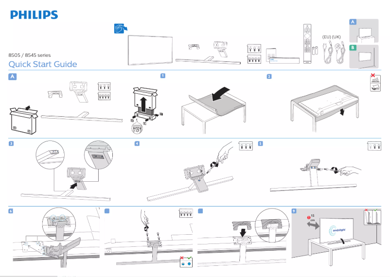 Page n°1 - Guide de démarrage rapide Philips 65PUS8505