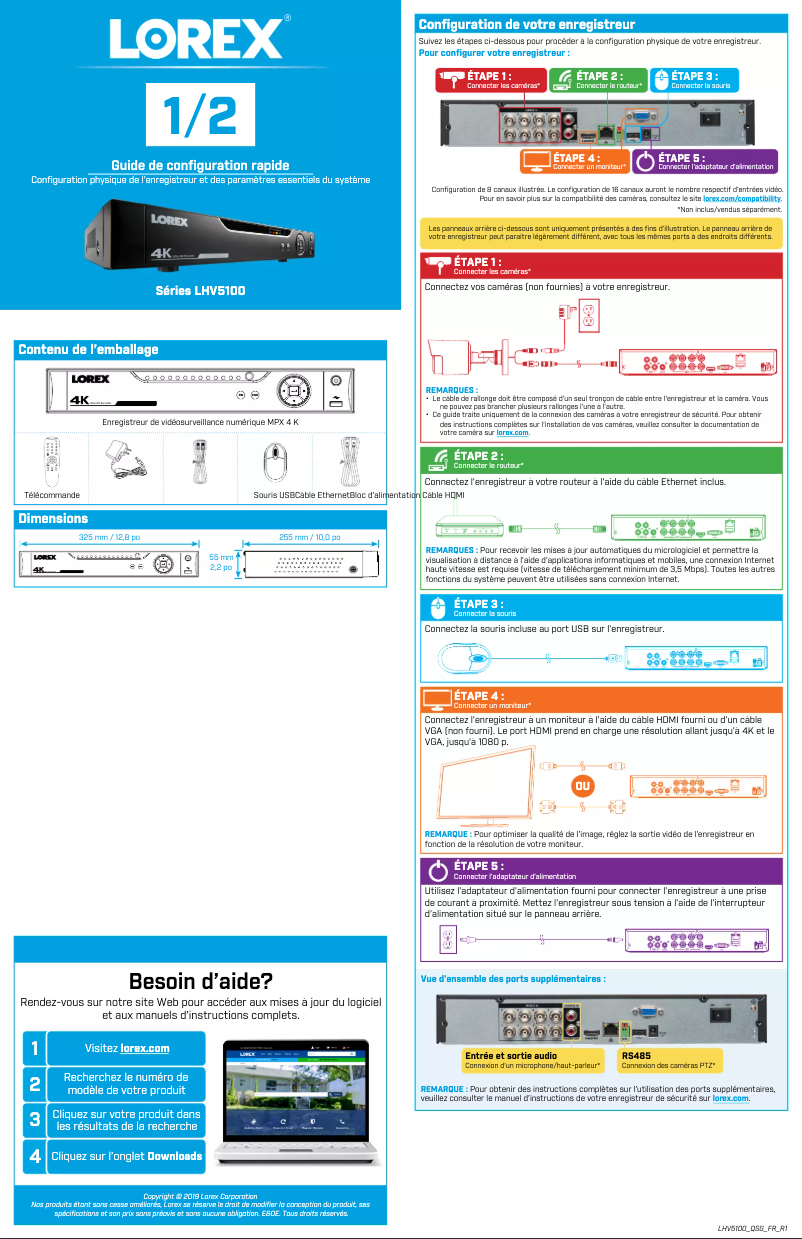Page n°1 - Manuel utilisateur Lorex LHV51164T