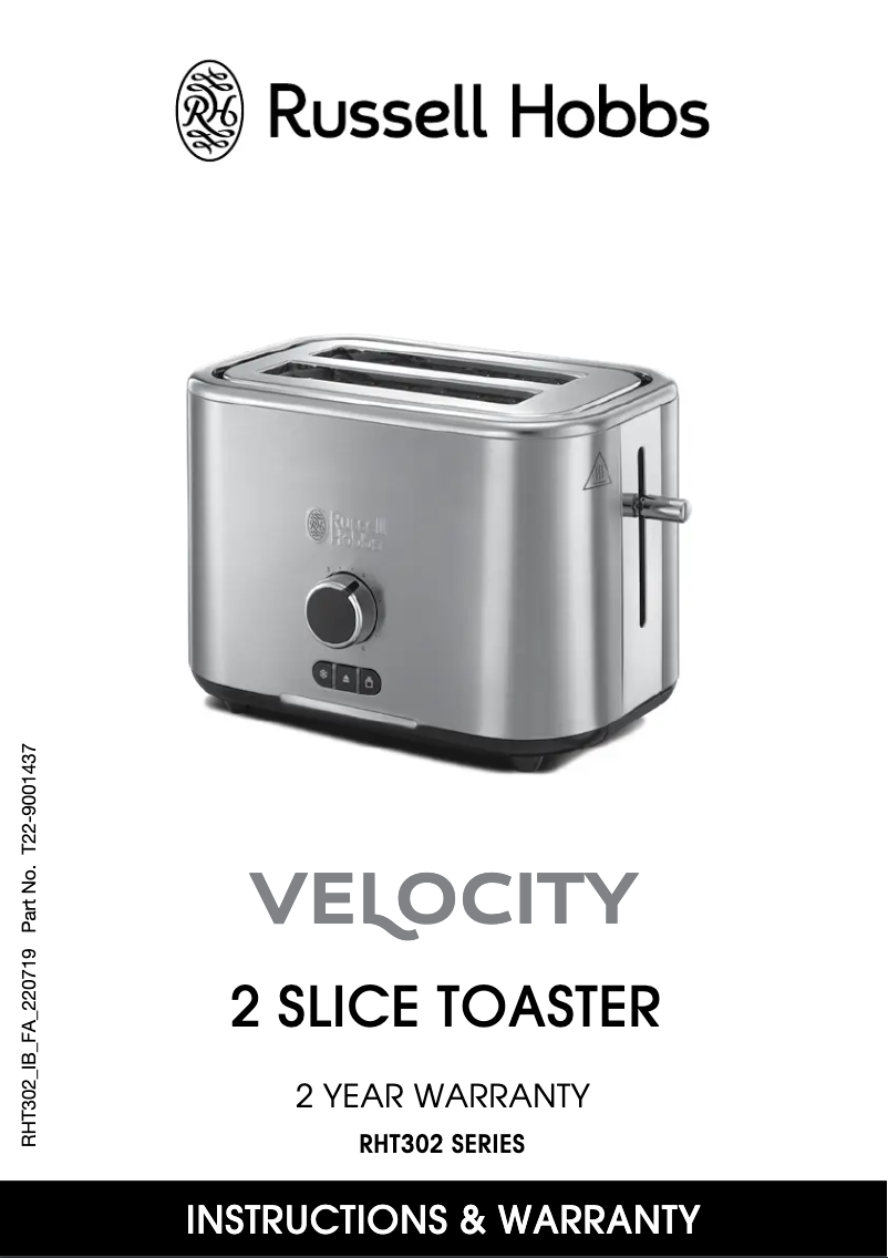 Page n°1 - Manuel utilisateur Russell Hobbs Velocity RHT302