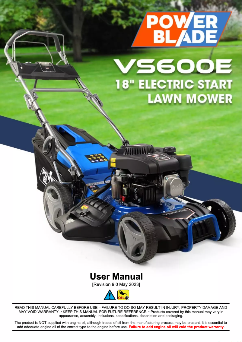 Page 1 de la notice Manuel utilisateur Powerblade VS600e