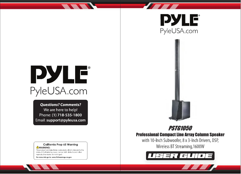 Page n°1 - Manuel utilisateur Pyle PSTG1050