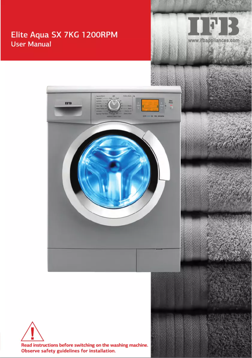 Page 1 de la notice Manuel utilisateur IFB Elite Aqua SX