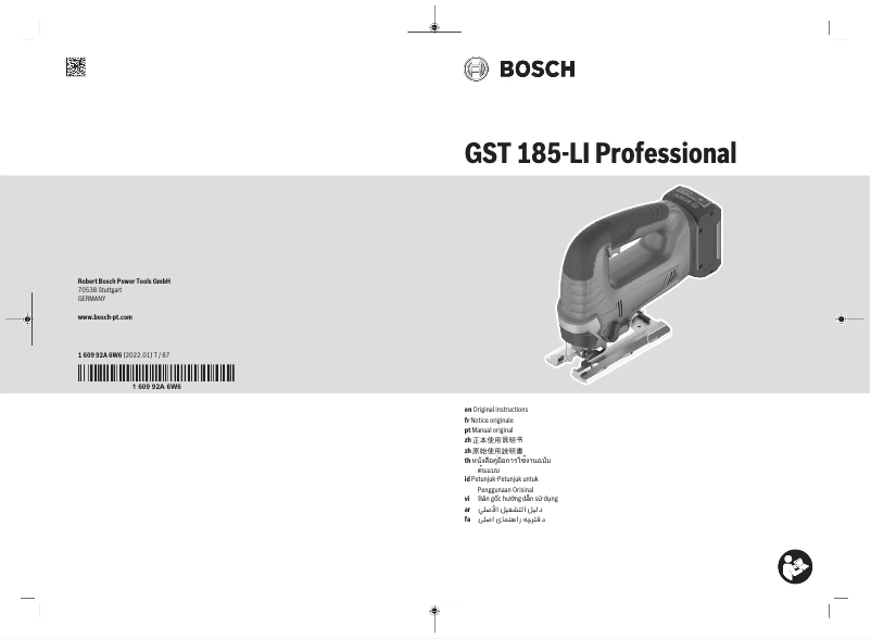 Página 1 del manual Manual de usuario Bosch GST 18V-125 B Professional