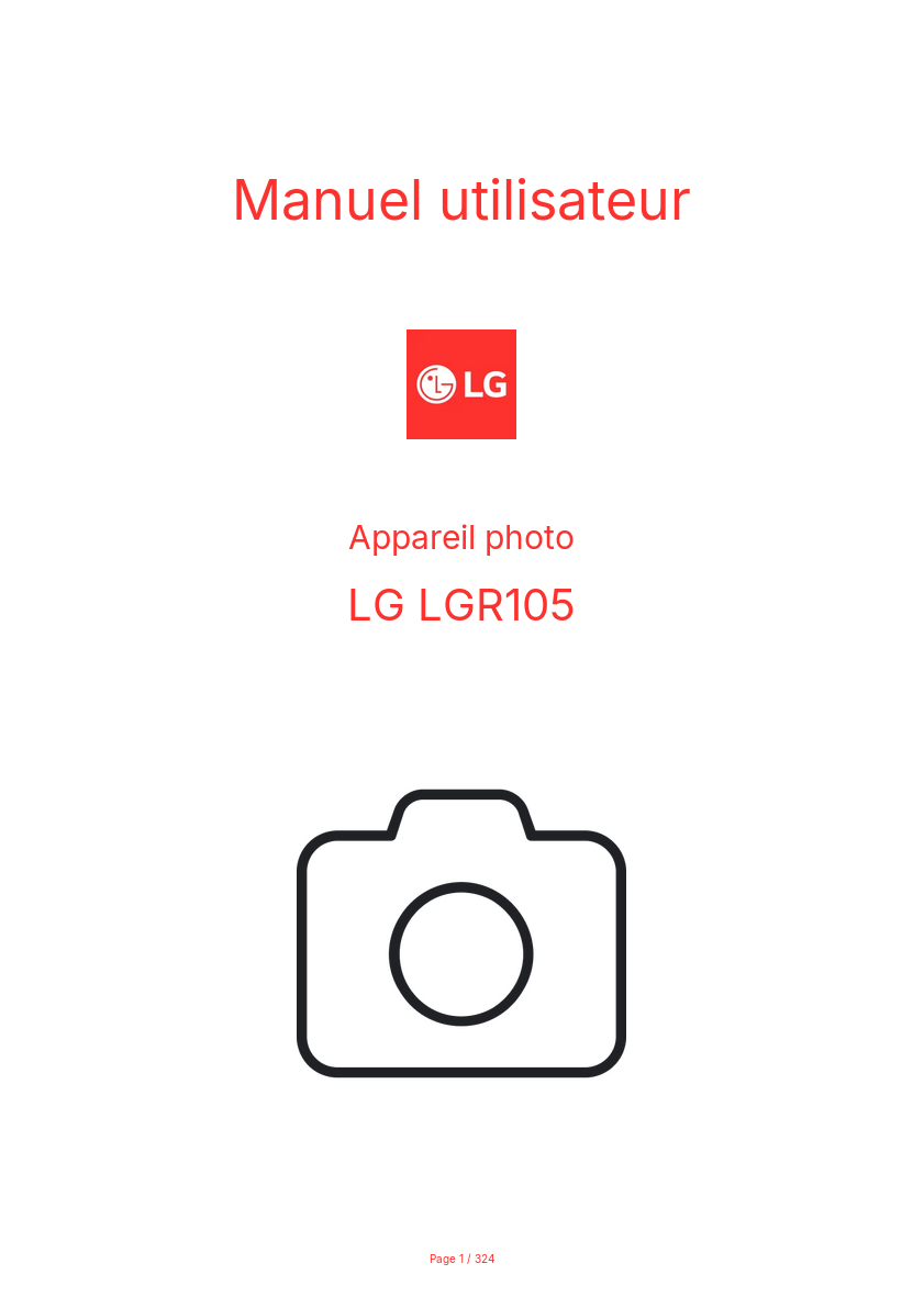 Image de la première page du manuel de l'appareil LGR105