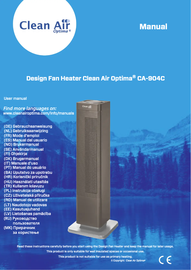 Page n°1 - Manuel utilisateur Clean Air Optima CA-904C