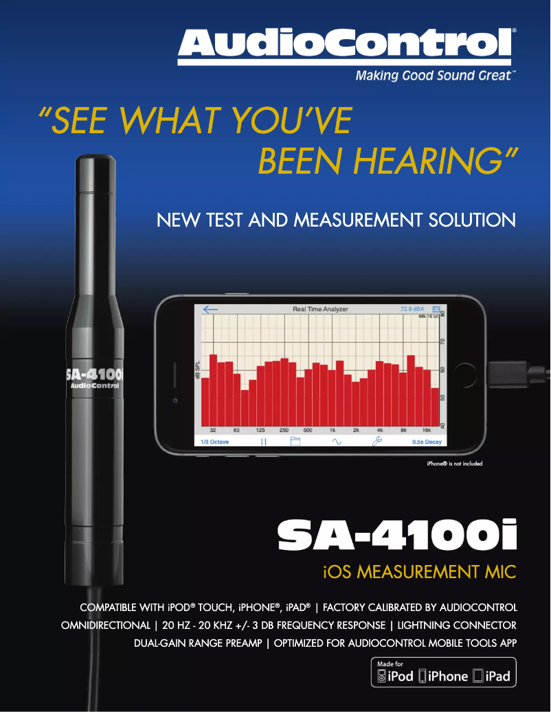 Page 1 de la notice Fiche technique AudioControl SA-4100I