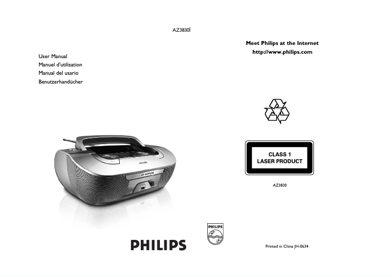 Page n°1 - Manuel utilisateur Philips AZ3830