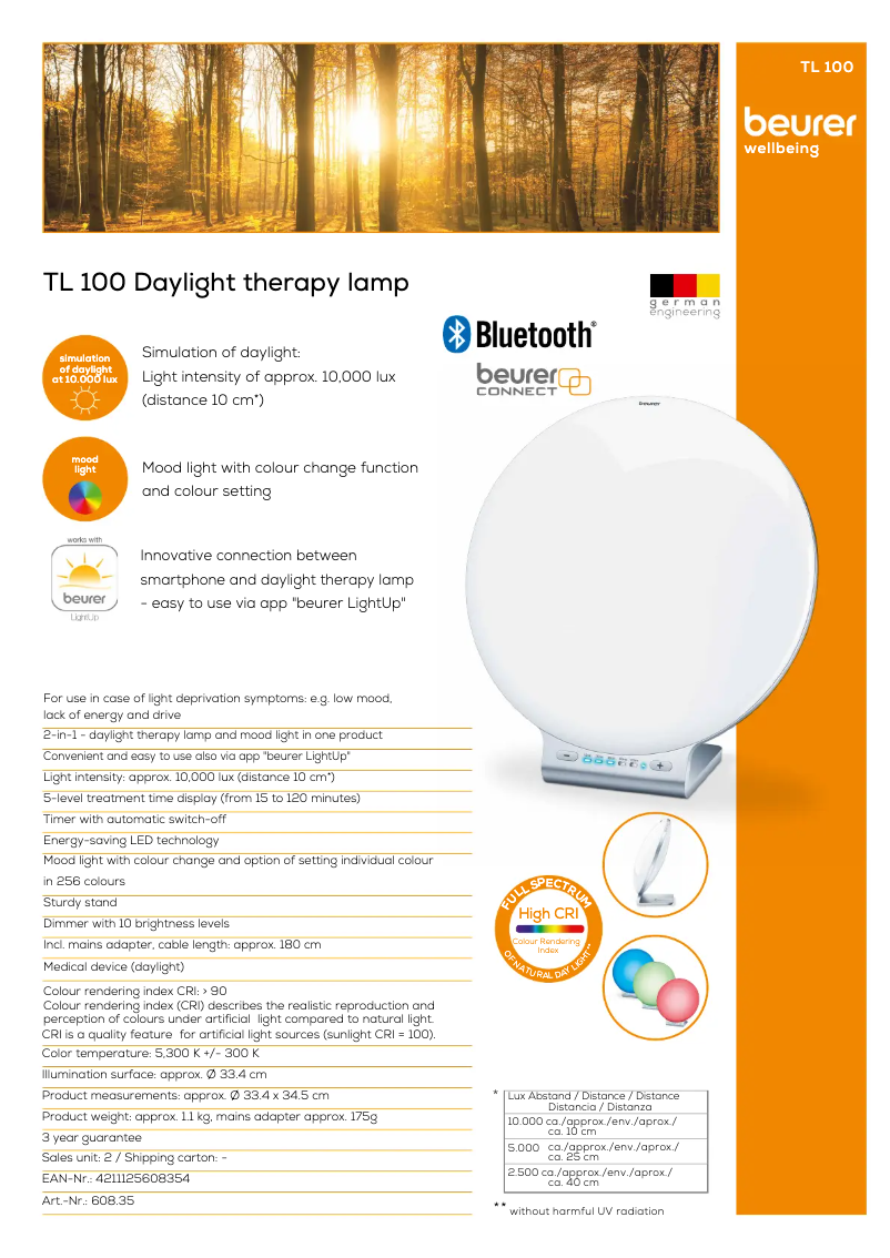 Image de la première page du manuel de l'appareil TL 100