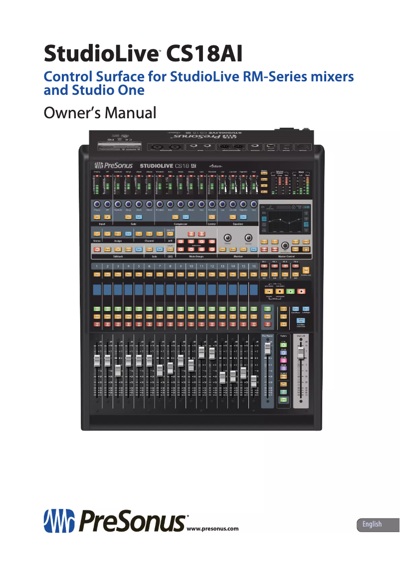 Page n°1 - Manuel utilisateur PreSonus StudioLive CS18AI