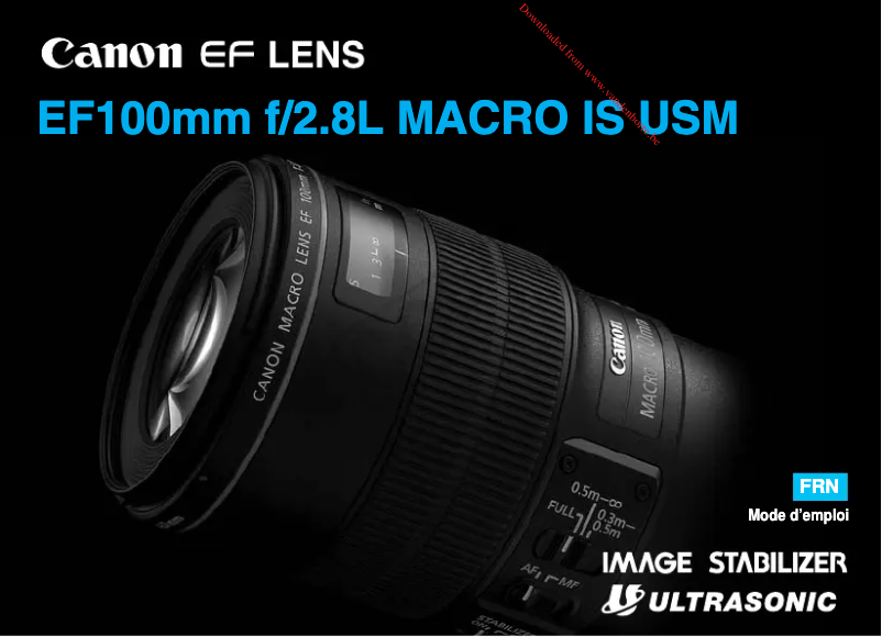 Image de la première page du manuel de l'appareil EF 100mm f/2.8L IS USM Macro