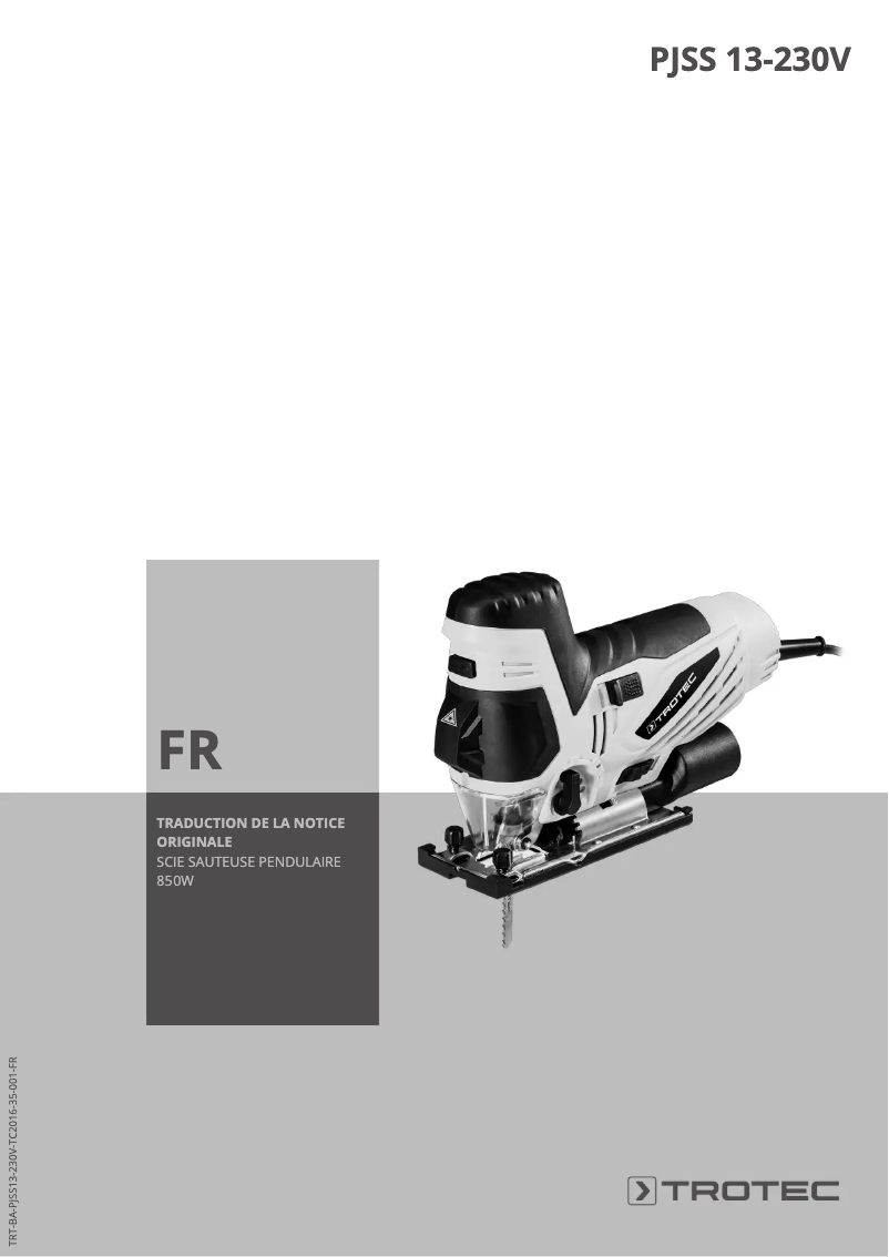 Page 1 de la notice Manuel utilisateur Trotec PJSS 13-230V