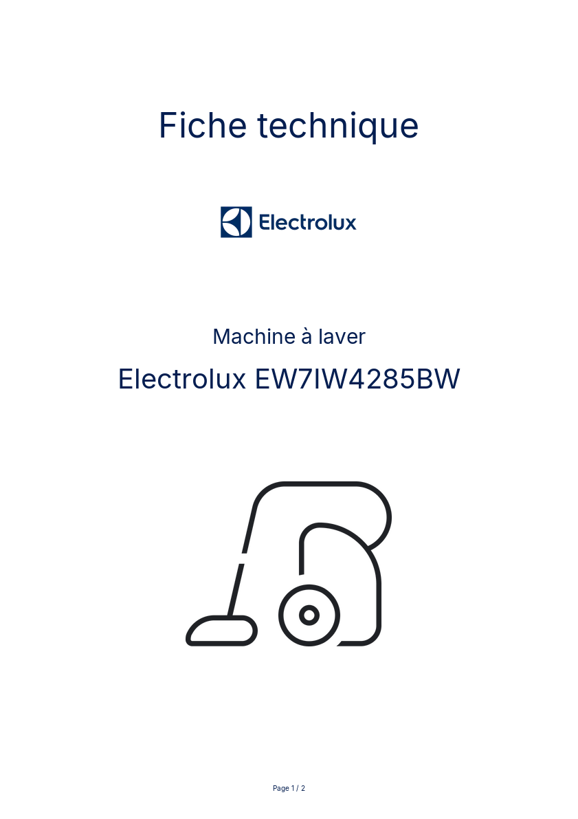 Image de la première page du manuel de l'appareil EW7IW4285BW