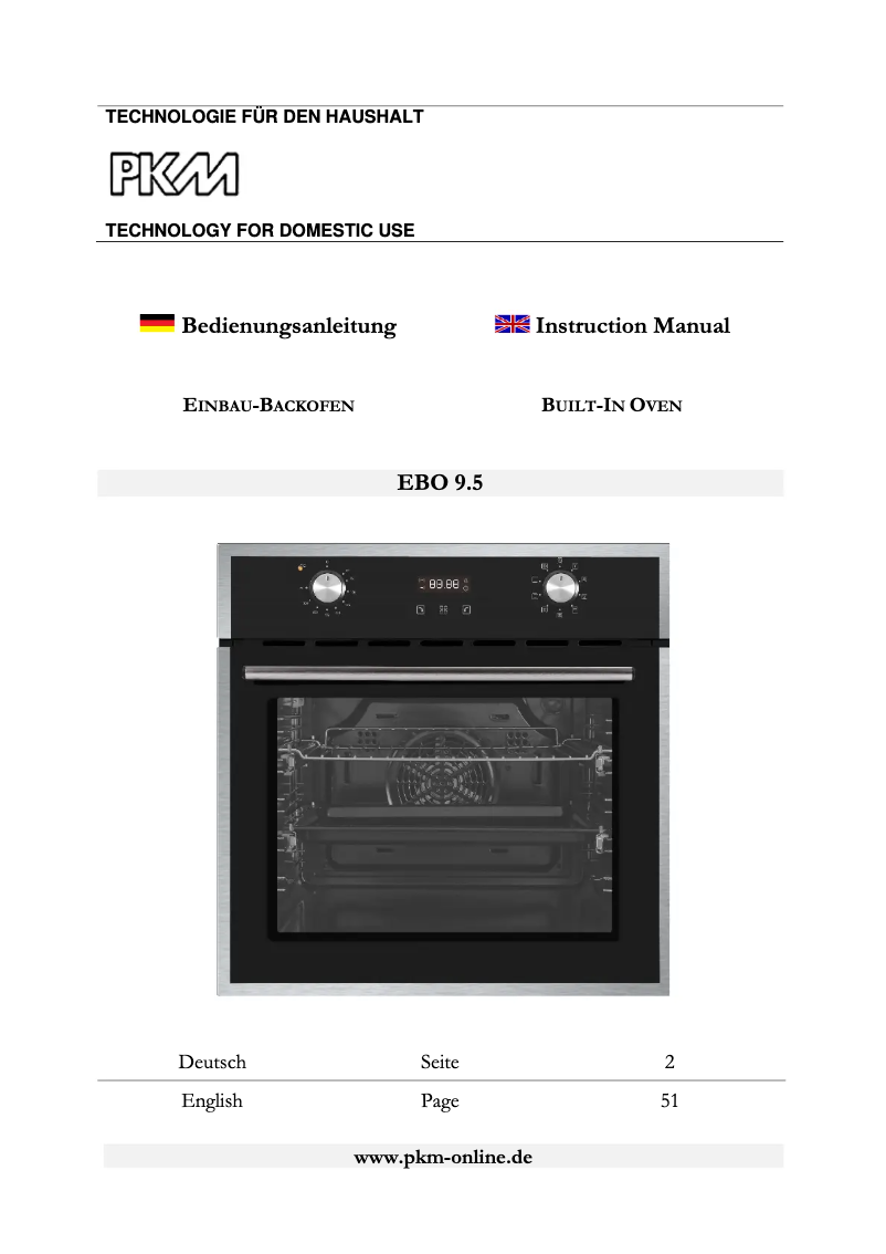Page 1 de la notice Manuel utilisateur PKM EBO9.5