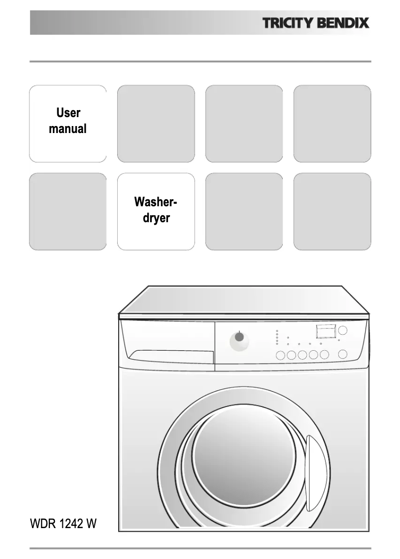 Page n°1 - Manuel utilisateur Tricity Bendix WDR1242W