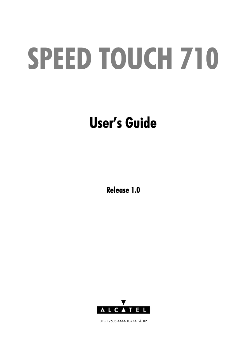 Page 1 de la notice Manuel utilisateur Alcatel Speed Touch 710