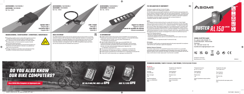 Page n°1 - Manuel utilisateur Sigma Buster RL 150