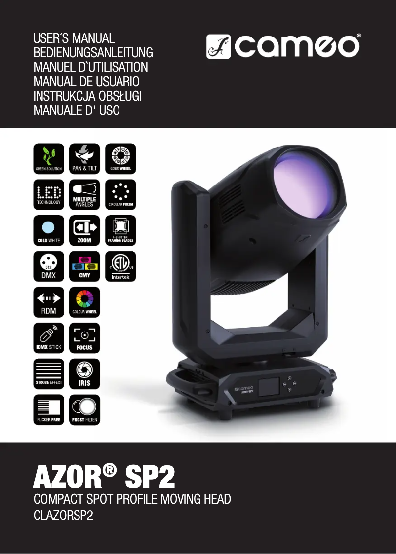 Page n°1 - Manuel utilisateur Cameo AZOR SP2