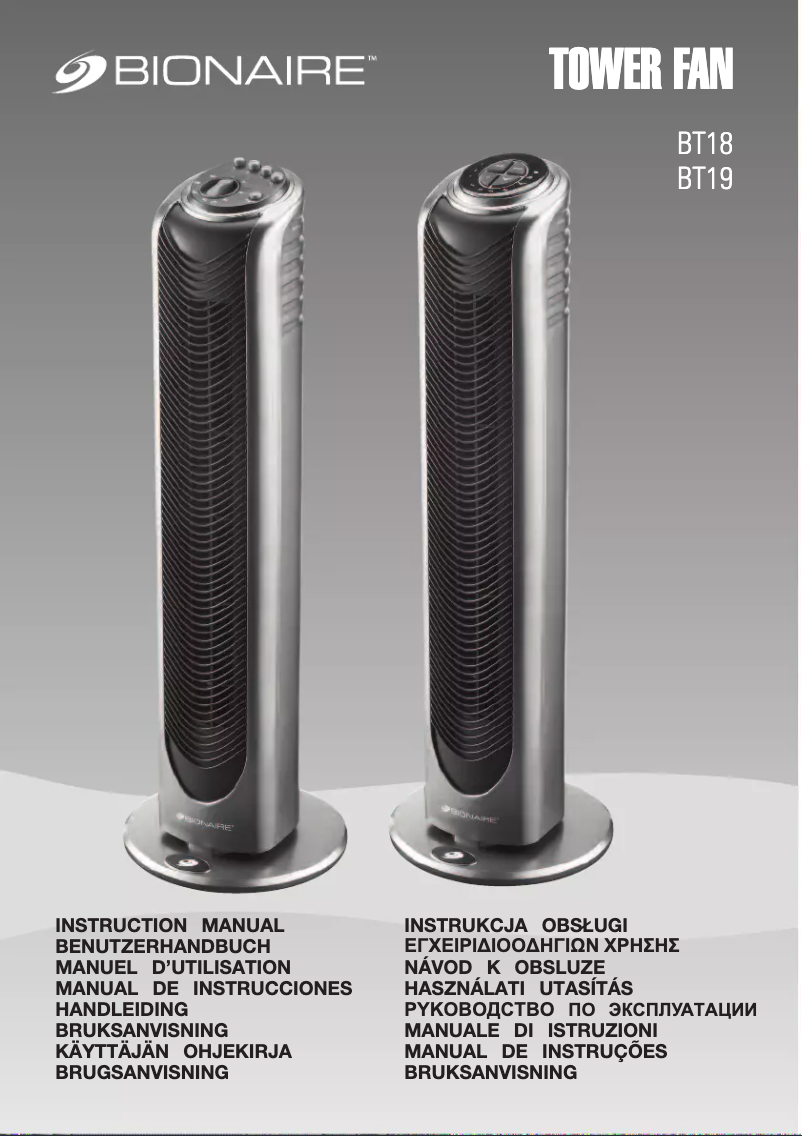 Página 1 del manual Manual de usuario Bionaire BT19