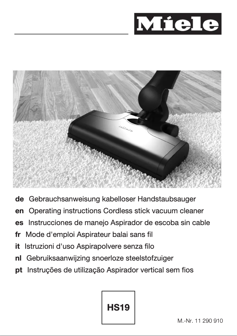 Page n°1 - Manuel utilisateur Miele Triflex HS19