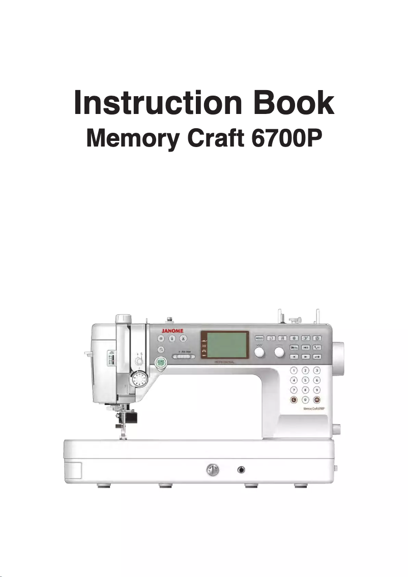Page n°1 - Manuel utilisateur Janome Memory Craft 6700P