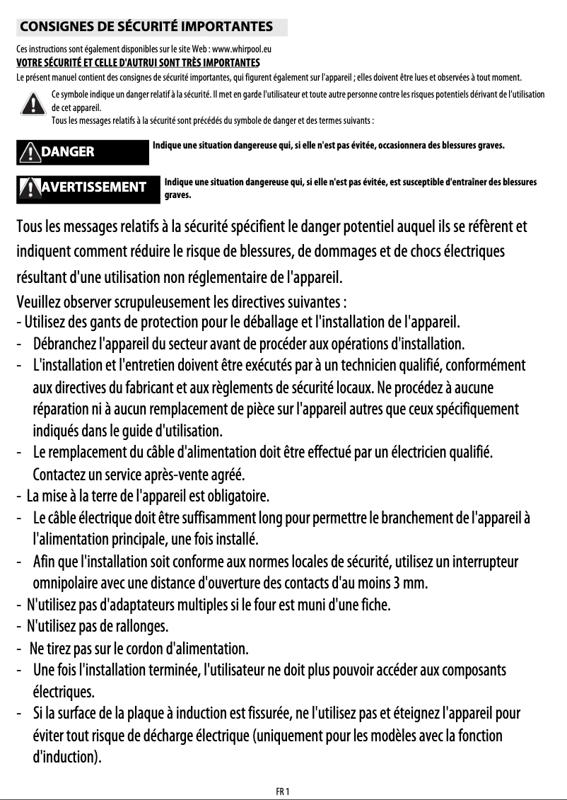 Page n°1 - Manuel utilisateur Indesit IVV 3204 IX