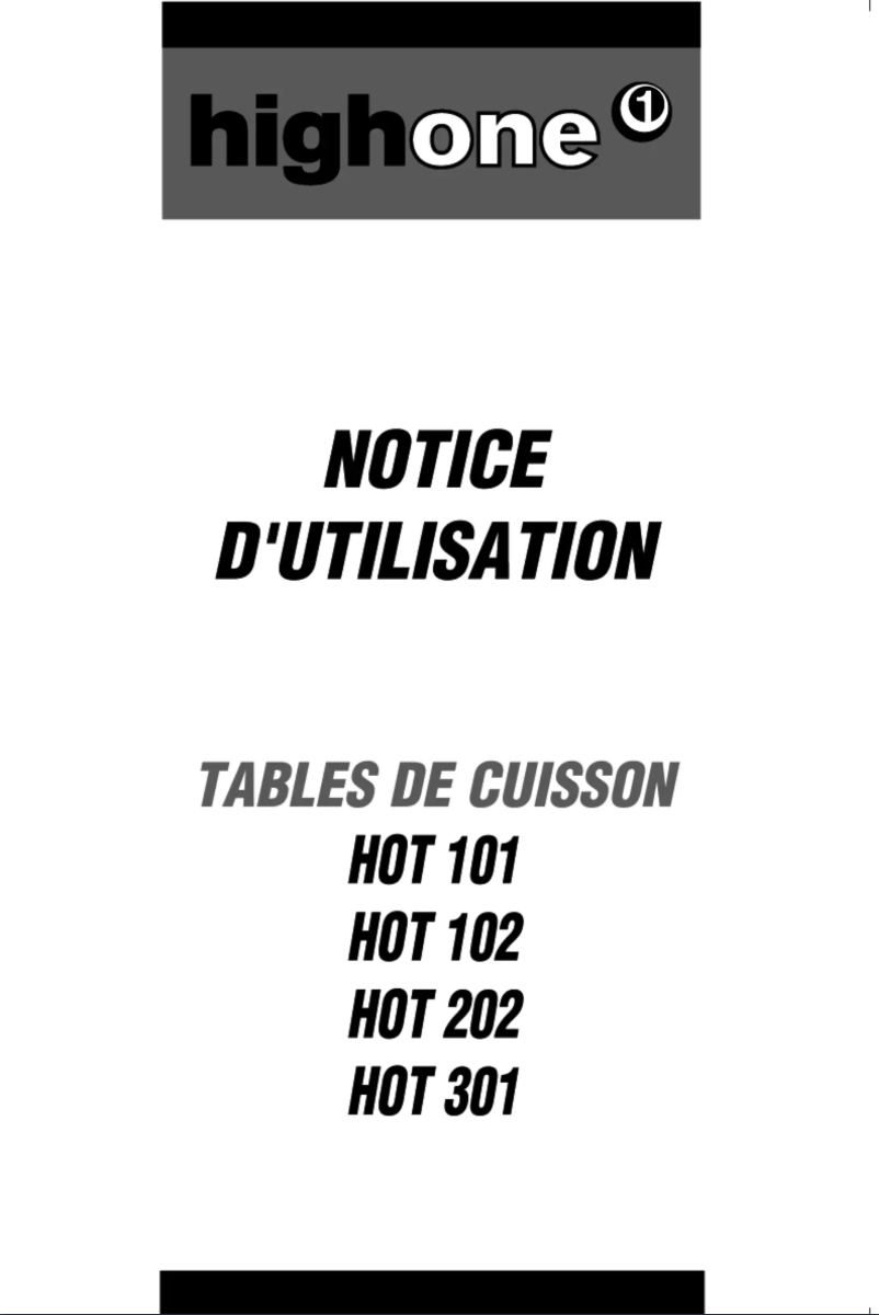 Page n°1 - Manuel utilisateur High One HOT 301