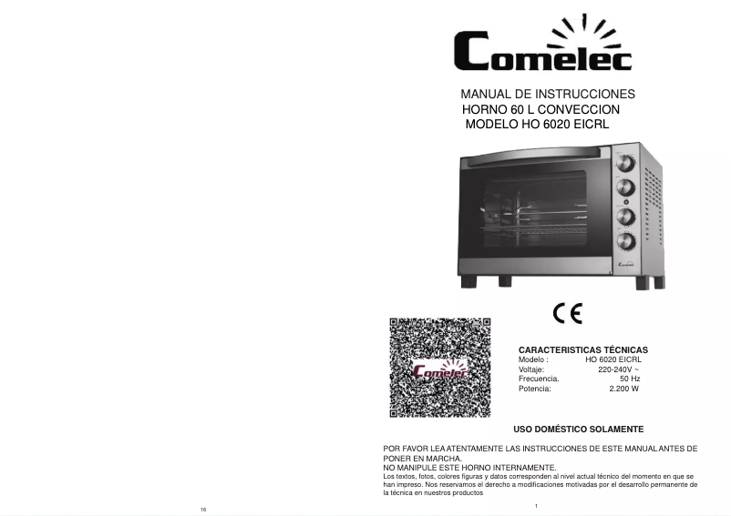 Image de la première page du manuel de l'appareil HO 6020 EICRL
