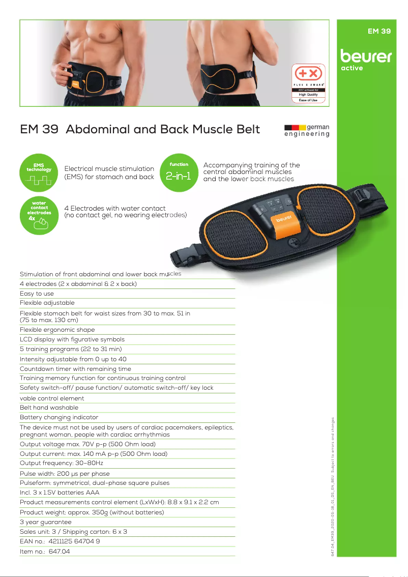 Image de la première page du manuel de l'appareil EM 39