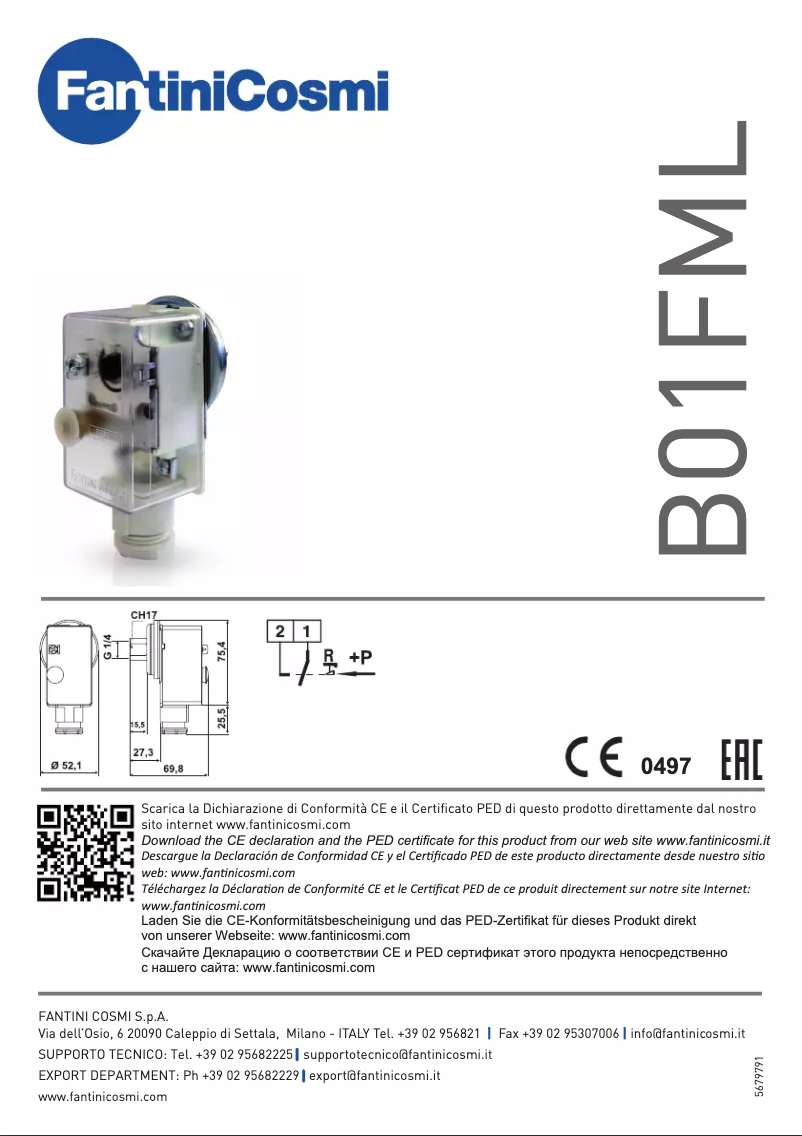 Page 1 de la notice Manuel utilisateur Fantini Cosmi B01FML